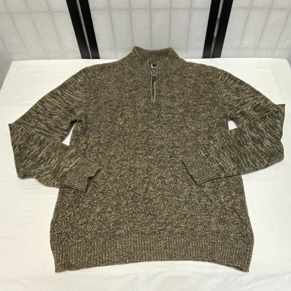 Method Long Sleeve Marled Mock Turtleneck 1/4 Zip Cable Knit Pull On Sweater XXL - Picture 7 of 12